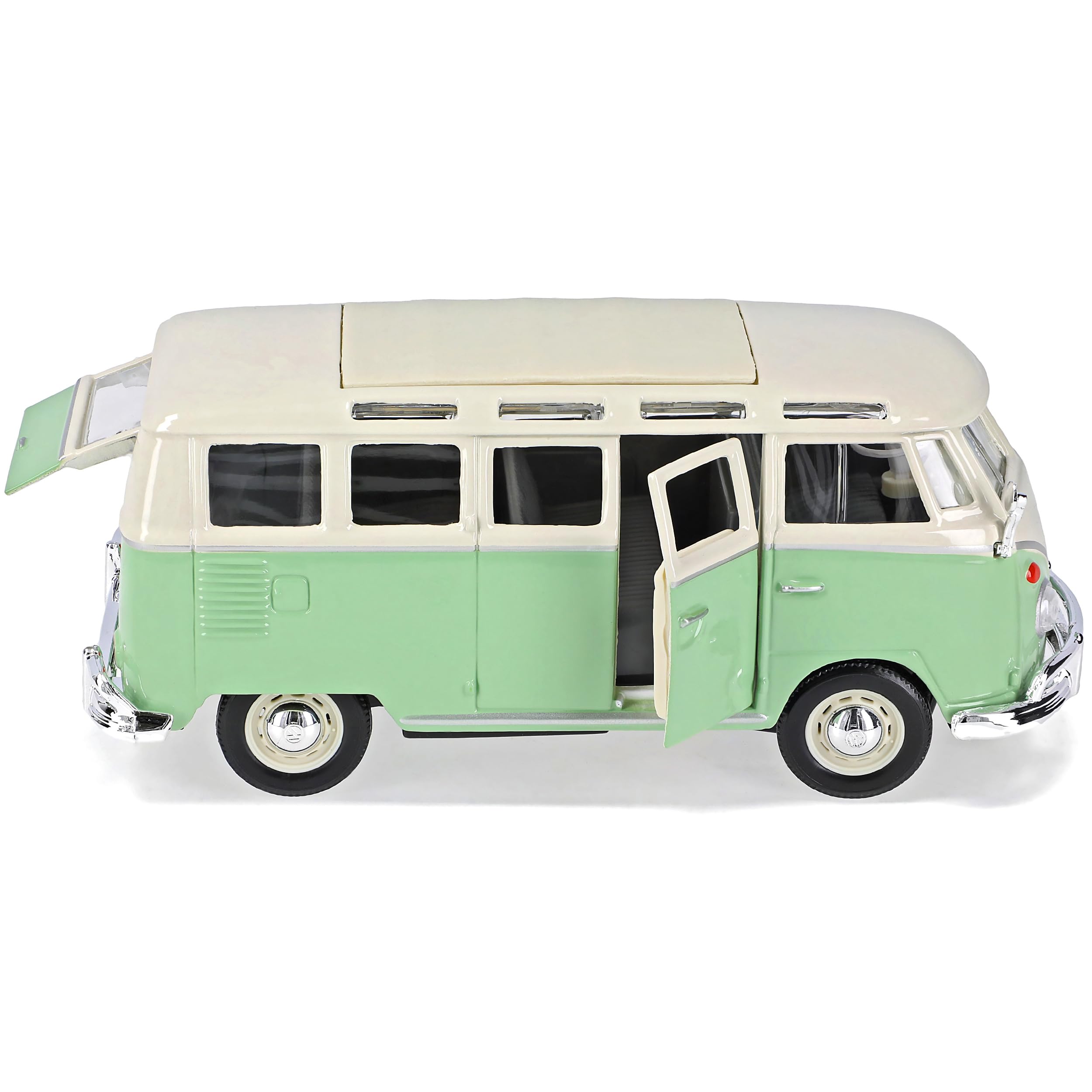 VW T1 Samba Bus Modellauto 1/24 – Grün-weiß, Mit Individuellem Wunschkennzeichen, Von Carsonline