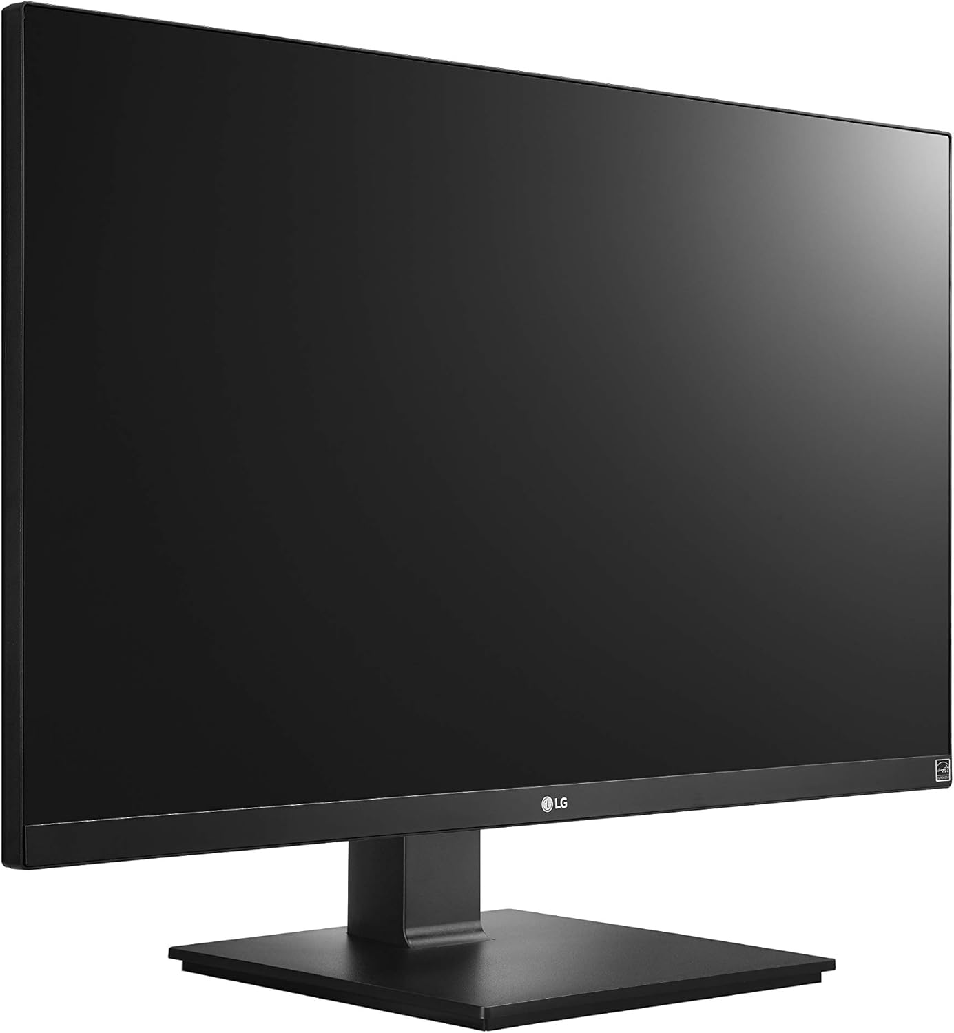 കോണാകൃതിയിലുള്ള മുൻഭാഗം view of the LG 27UK670-B monitor with its stand.