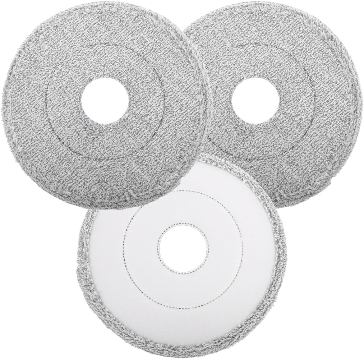 3Pcs Replacement Mop Heads Wet Dry Round Microfiber Mop Cloths Washable Cleaning Pads for Hardwood Tile Marble Floors