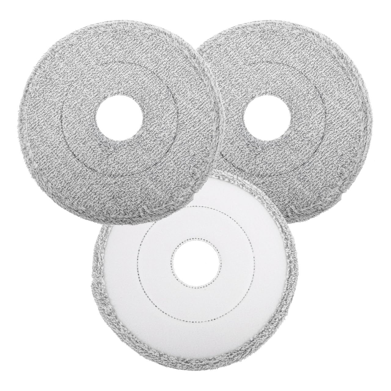 Alipis 3pcs Mop Replacement Heads – Cotton Round Refills for Wet and Dry Cleaning, Machine Washable Mop Pads for Home Floor, Kitchen, and Tile Cleaning (Grey, 9.65 Inch)