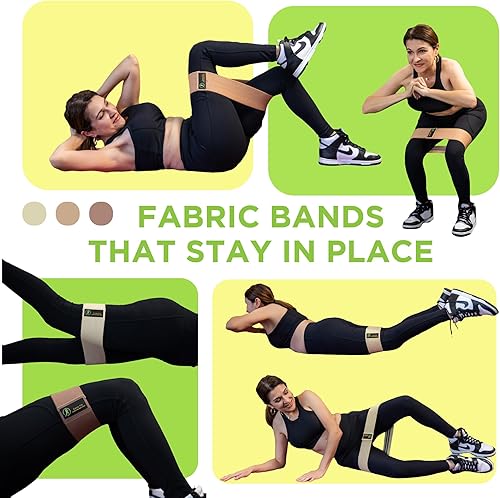 Miniatura 5 de Juego de bandas de resistencia multifuncionales  Bandas antideslizantes para piernas, glúteos, yoga, pilates, rehabilitación y entrenamientos de