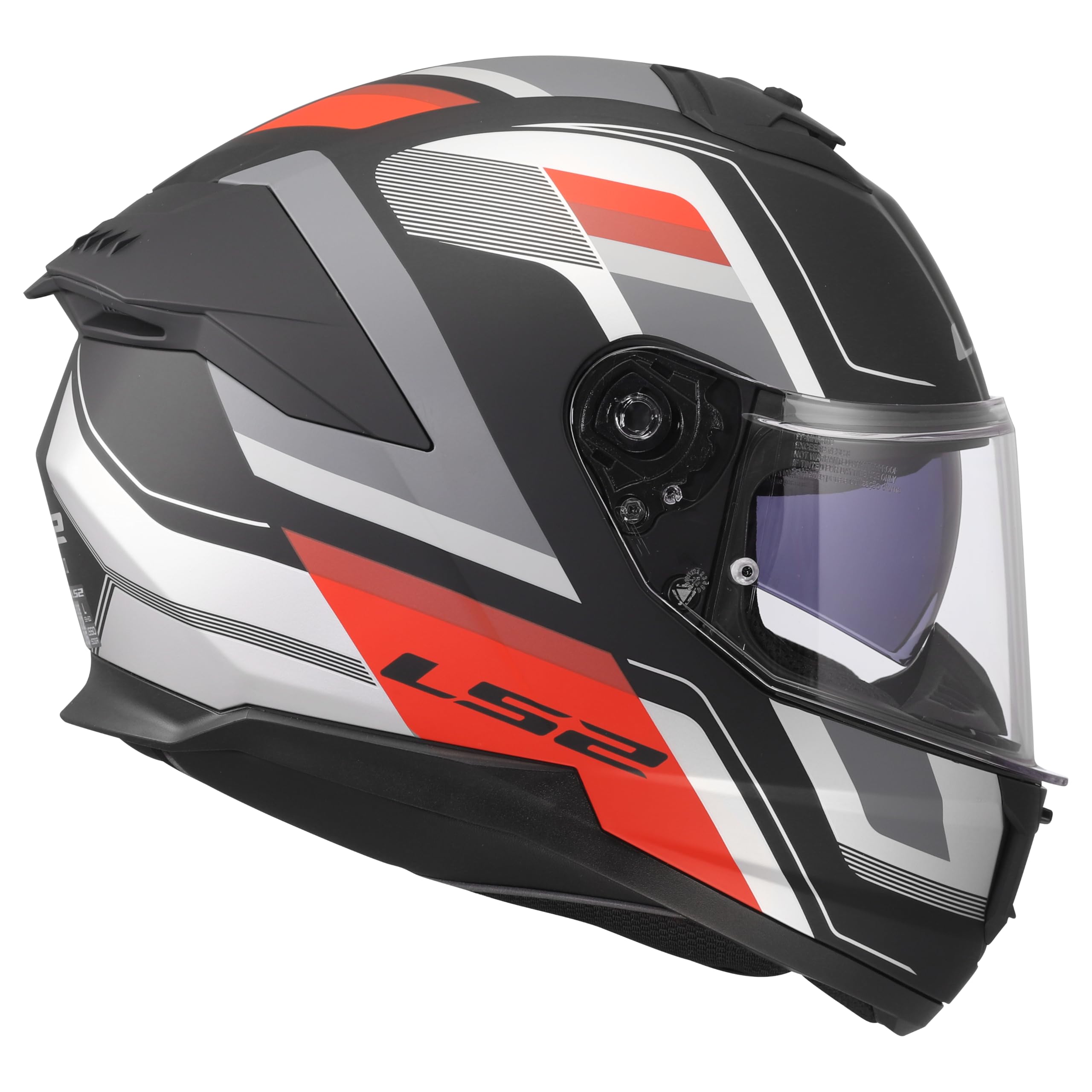 LS2 Helmet Casco Integral KPA FF808 Stream II Vintage Negro Rojo y Plata 22.06 (L 59/60)