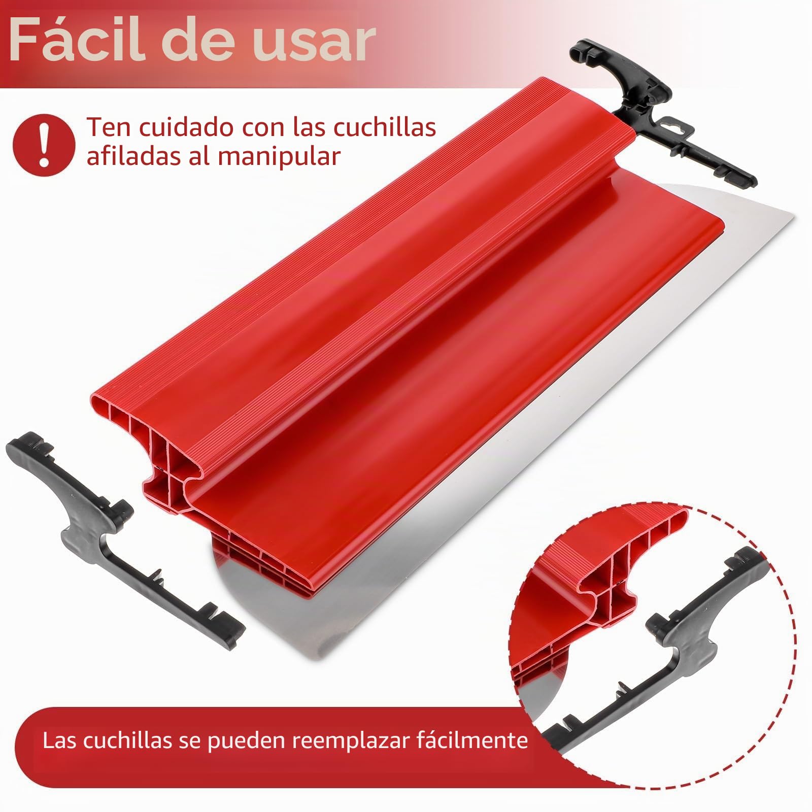 40 cm Espatulas Masilla,EspáTula para Alisar Paneles,Hoja de Acero Inoxidable,Espátula de Superficie de,Espatulas Pintura Pladur,Para Paredes de Cemento y Hormigón