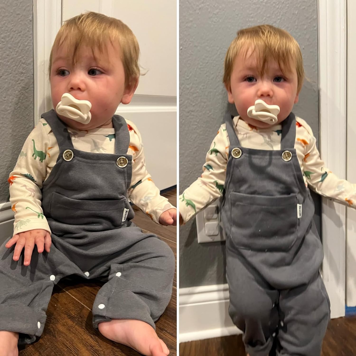 Unutiylo Baby Boy Outfits Long Sleeve Romper Suspenders Overall Pants Set Fall Winter Clothes With Hat - Image 2