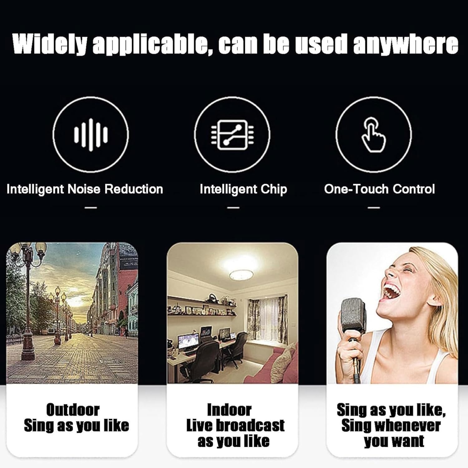 Soppressore di Feedback Portatile, Soppressore di Feedback per Microfono Wireless, Sistema Anti-ululato 3K, Funzione di Riduzione del Rumore con Un Clic, per Matrimoni, Spettacoli, Discorsi
