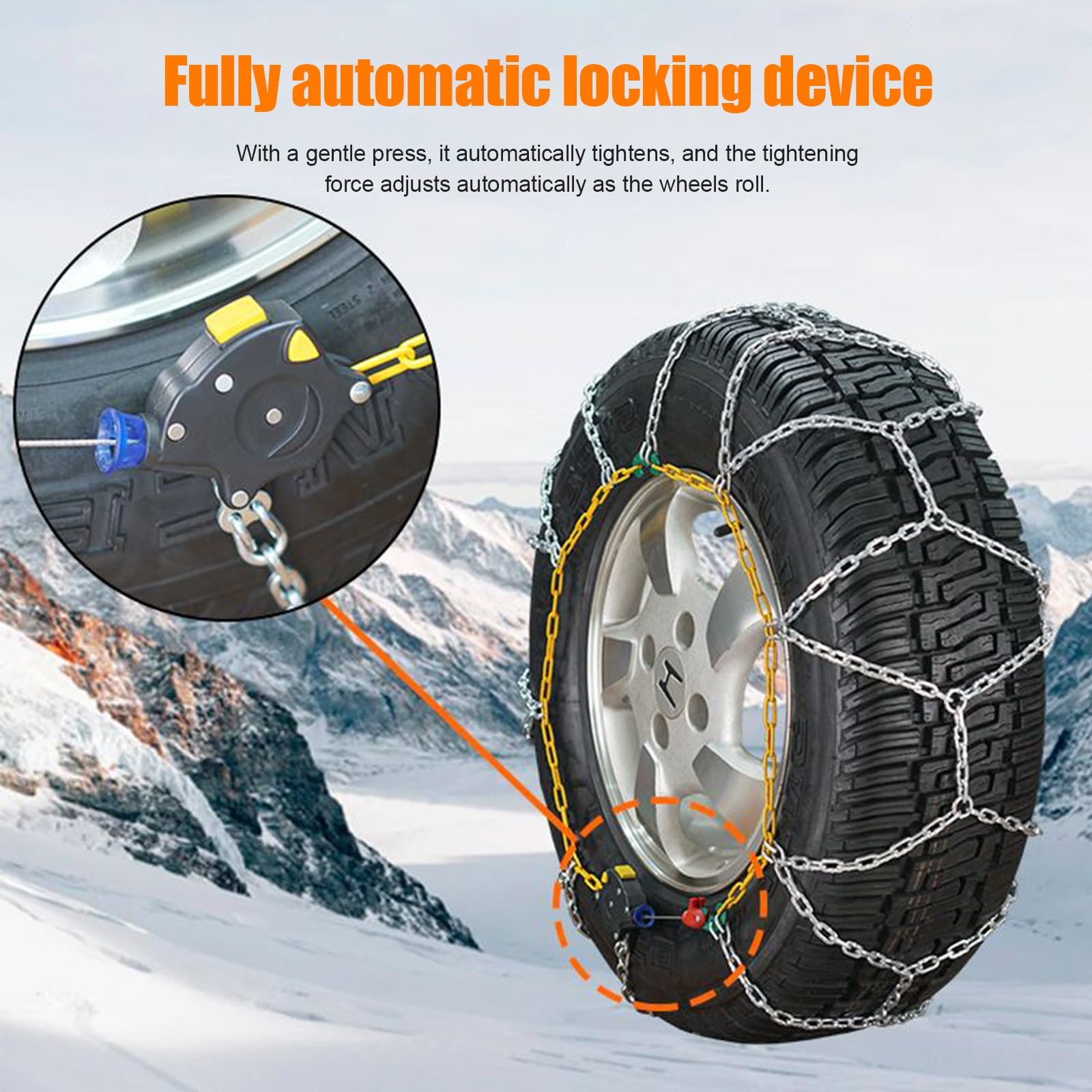 Cadenas de nieve for coche, cadenas de neumáticos de meta, for coches, cadenas de nieve, Montaje rápido tensión automática, for delantero Barro Nieve Hielo(235/55 R19)