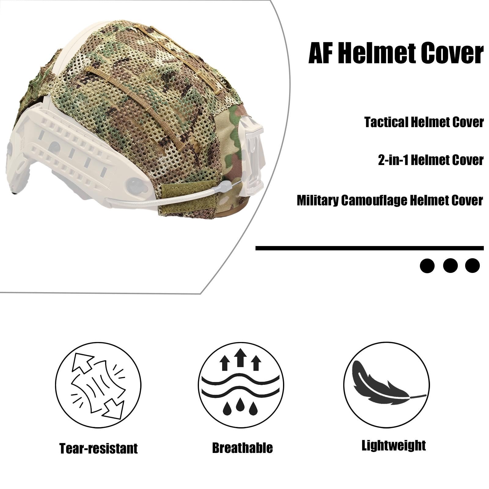 Funda Táctica para Casco AF, Tela Militar para Cascos de Airsoft