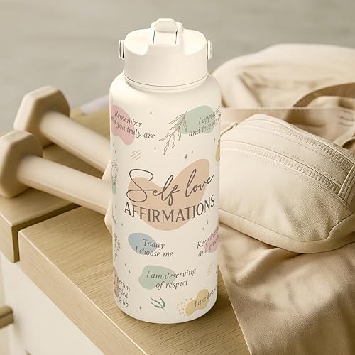 Miniatura 8 de Regalos de inspiración para mujeres y niñas, botella de agua inspiradora de acero inoxidable de 32 onzas con tapa, botellas aisladas, idea de regalo