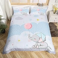 Vista 9 de Juego de funda de edredón de animales lindos, tamaño King, funda de edredón con 2 fundas de almohada, diseño de pingüino y ballena ártica con 2