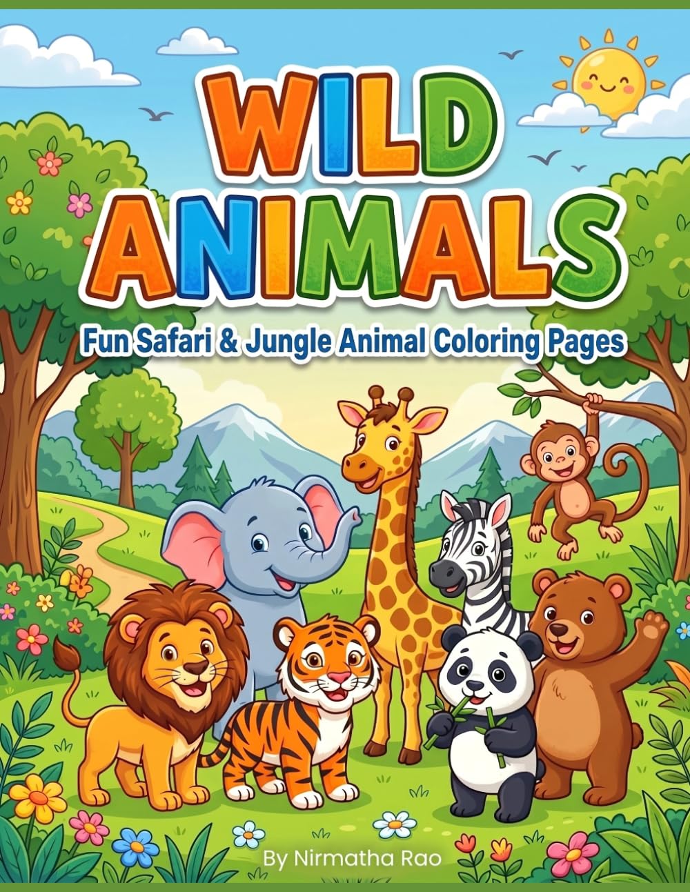 Wild Animals Coloring Book: Fun Safari & Jungle Animal Coloring Pages