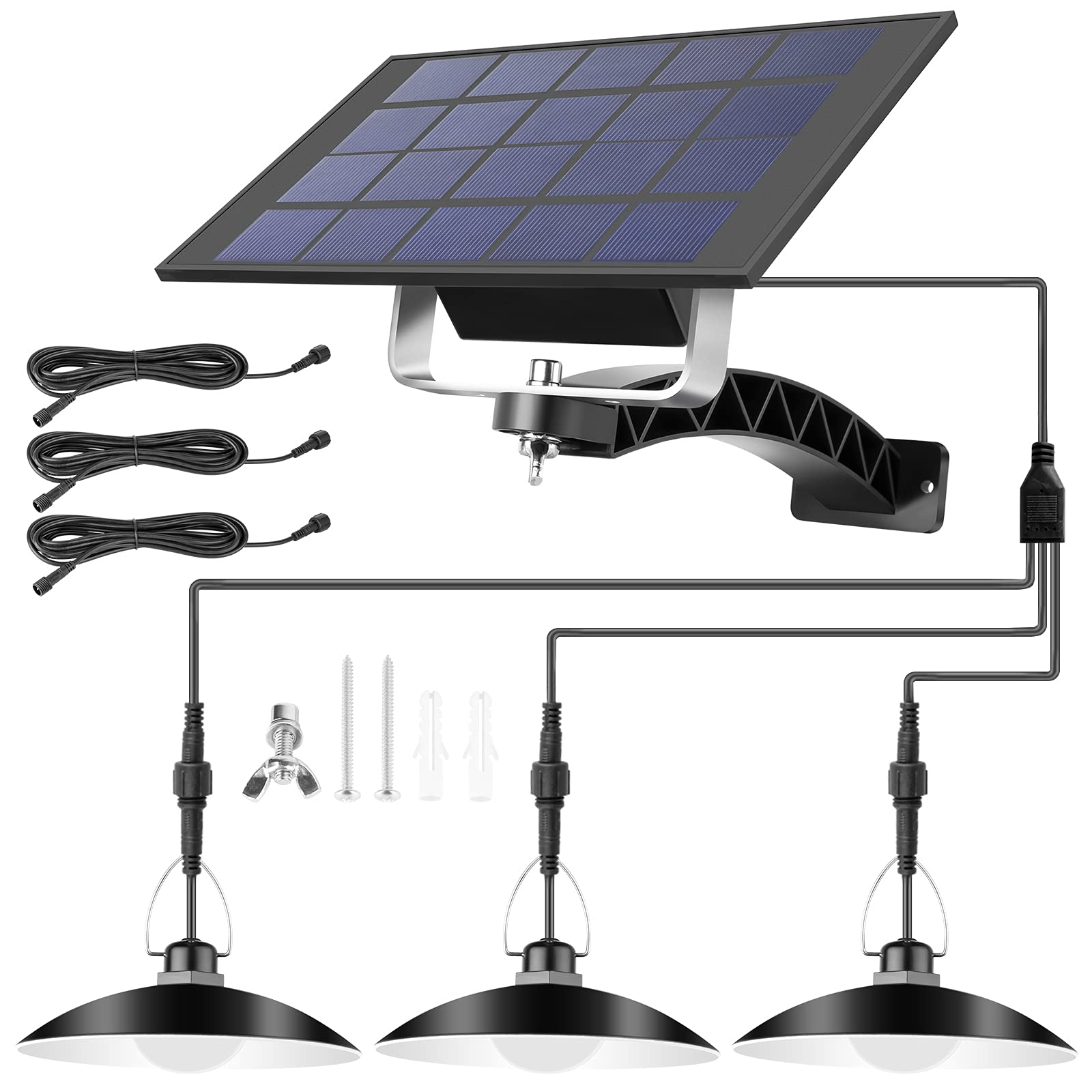 Buy Solar Pendant Lights Outdoor Indoor with 3 Heads ERAY Solar