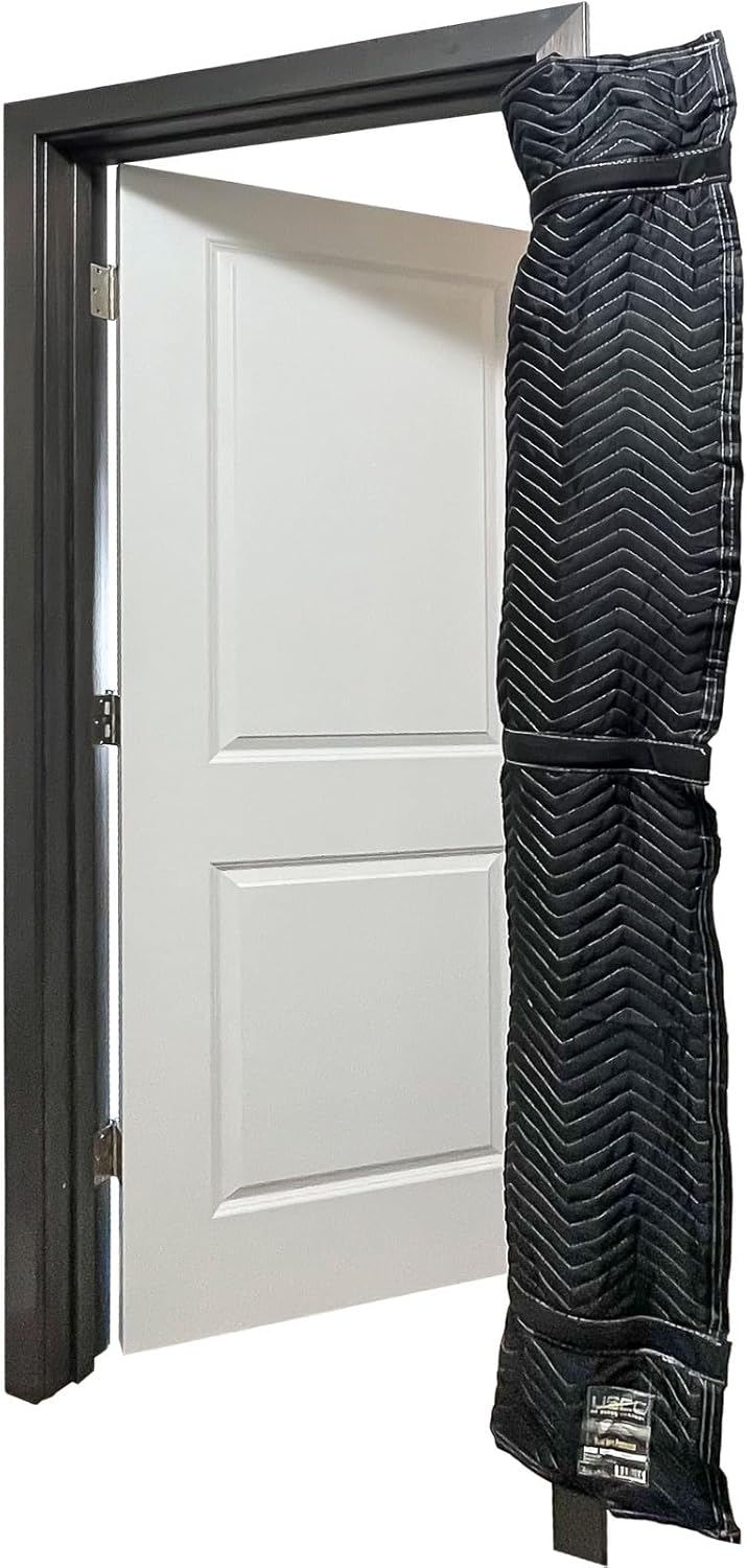 US Cargo Control Quilted Door Jamb Protector Pad 72" x 24", Door Frame Cover with Metal Flex Loop Rings, Cotton/Polyester Quilted Furniture Pads for Moving, Reusable