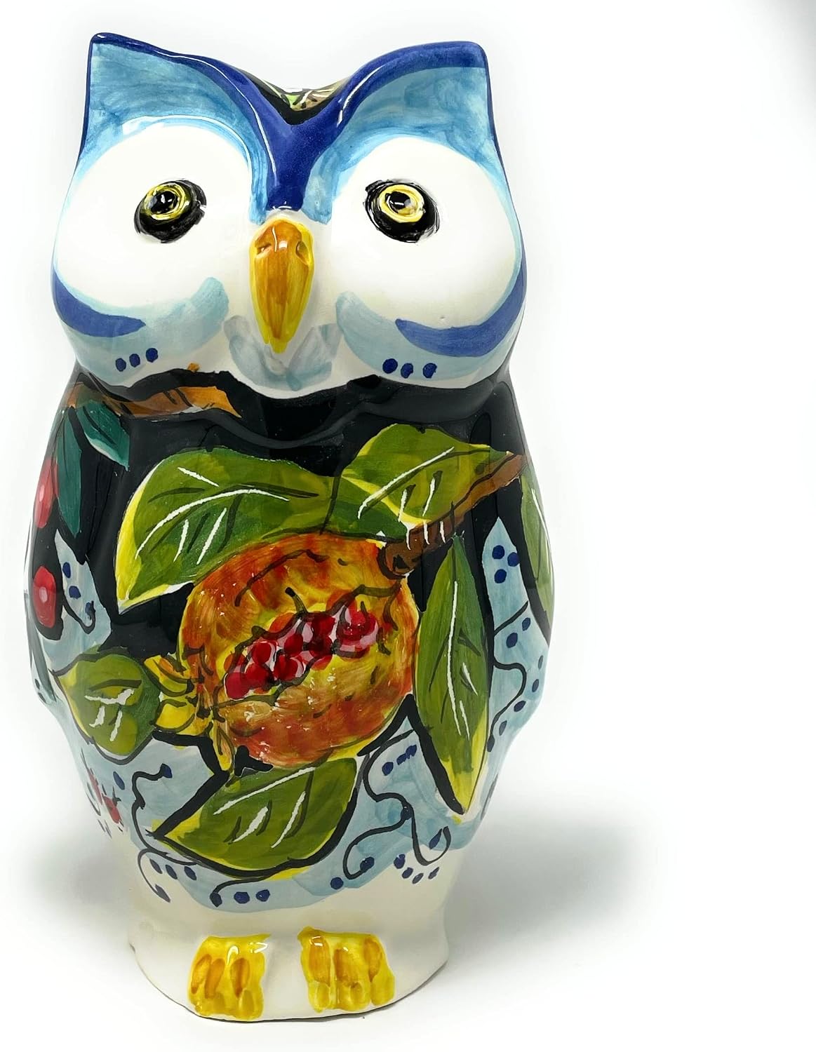 CERAMICHE D'ARTE PARRINI - Italian Ceramic Art Pottery Owl Figurine Animals Hand Painted Decorated Fruits Made in ITALY Tuscan Florence