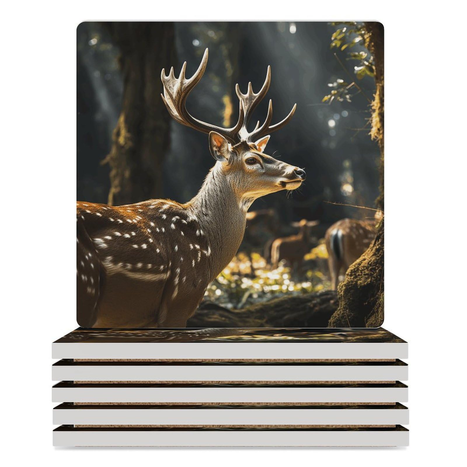 Dessous de verre céramique cerf, le cadeau de pendaison de crémaillère idéal
