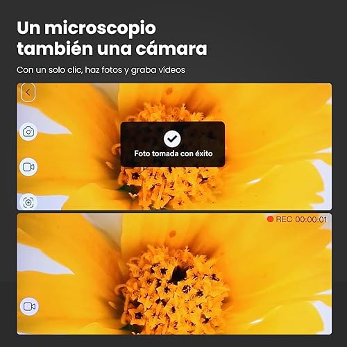 Miniatura 3 de Matatastudio M2C Microscopio digital inalámbrico 50X-1000X aumento WiFi portátil de mano 1080P HD con soporte ajustable para uso en interiores y