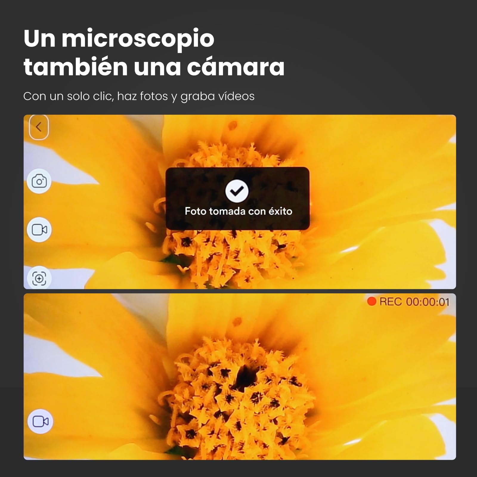 MatataStudio M2C Cyfrowy Mikroskop USB - Bezprzewodowy WiFi 50X-1000X 1080P HD, Przenośny z Regulowanym Stojakiem, 8 x LED, Kieszonkowy do iPhone'a, iPada, PC