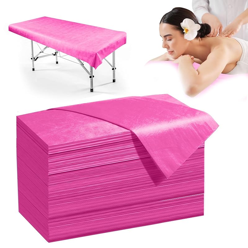 Lençóis descartáveis Celmuron para maca, 100 unidades, 80,01 x 180,34 cm, não tecidos, impermeáveis, rosa