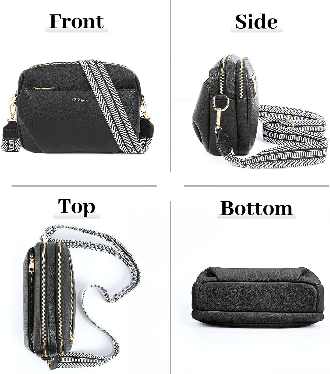 Crossbody Bag for Women Leather Purse Anti Theft Multi Pockets Wide Adjustable Strap Shoulder Handbag RFID Blocking - Image 6