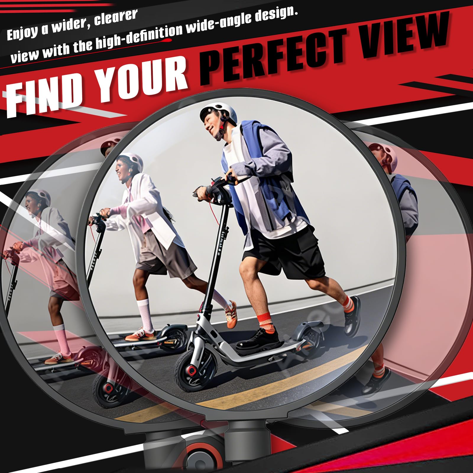 2 Pezzi Specchietto Bici, Specchietto Retrovisore per Bicicletta Regolabile 360° e Pieghevole 180° HD Convesso Accessori Monopattino Elettrico per Ninebot ZT3 G3 G2 F3 E3