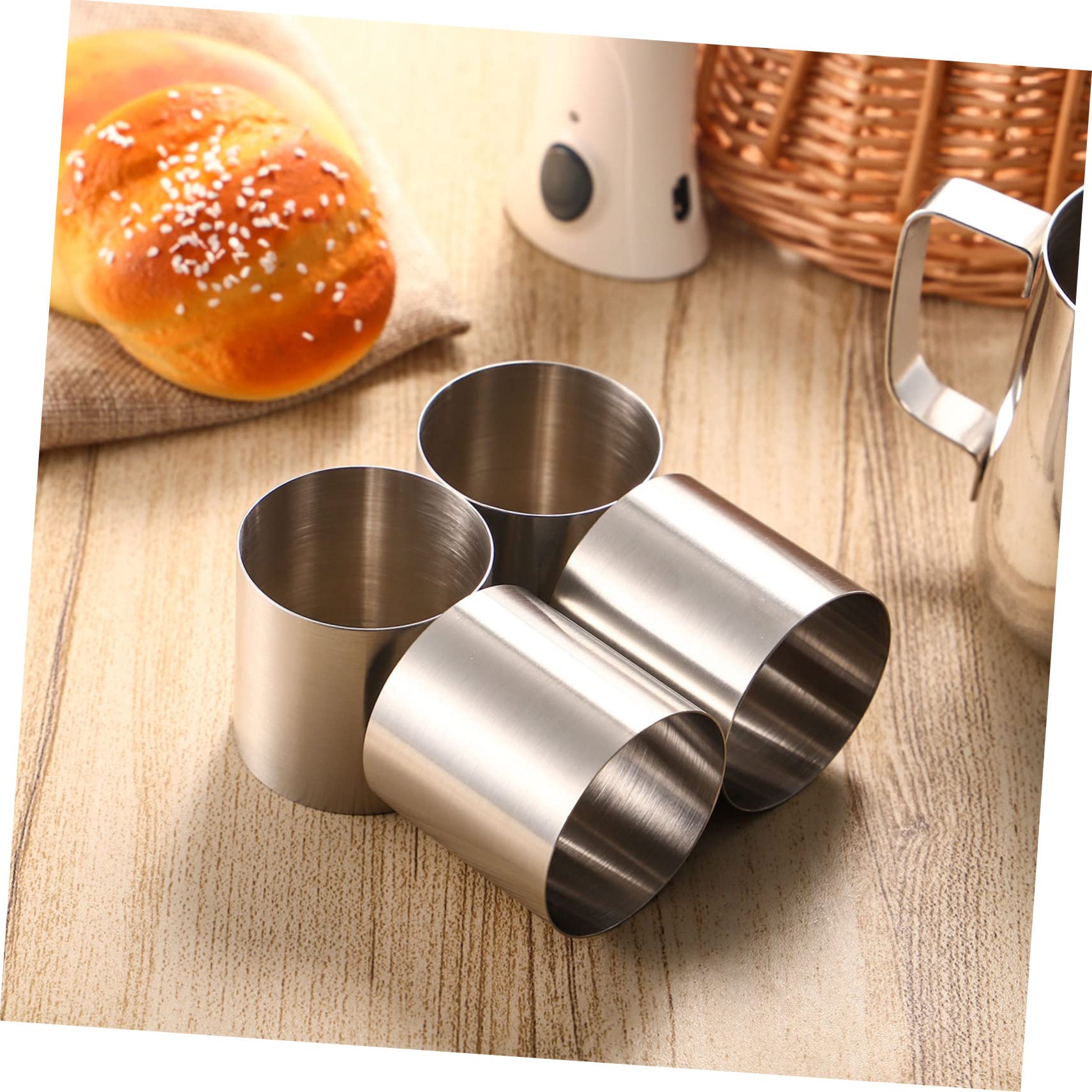 Hemobllo Moldes Para Pasteles y Mousse 8 Unidades, Acero Inoxidable Ecológico, Reutilizables, Perfectos Para Postres y Repostería Diy