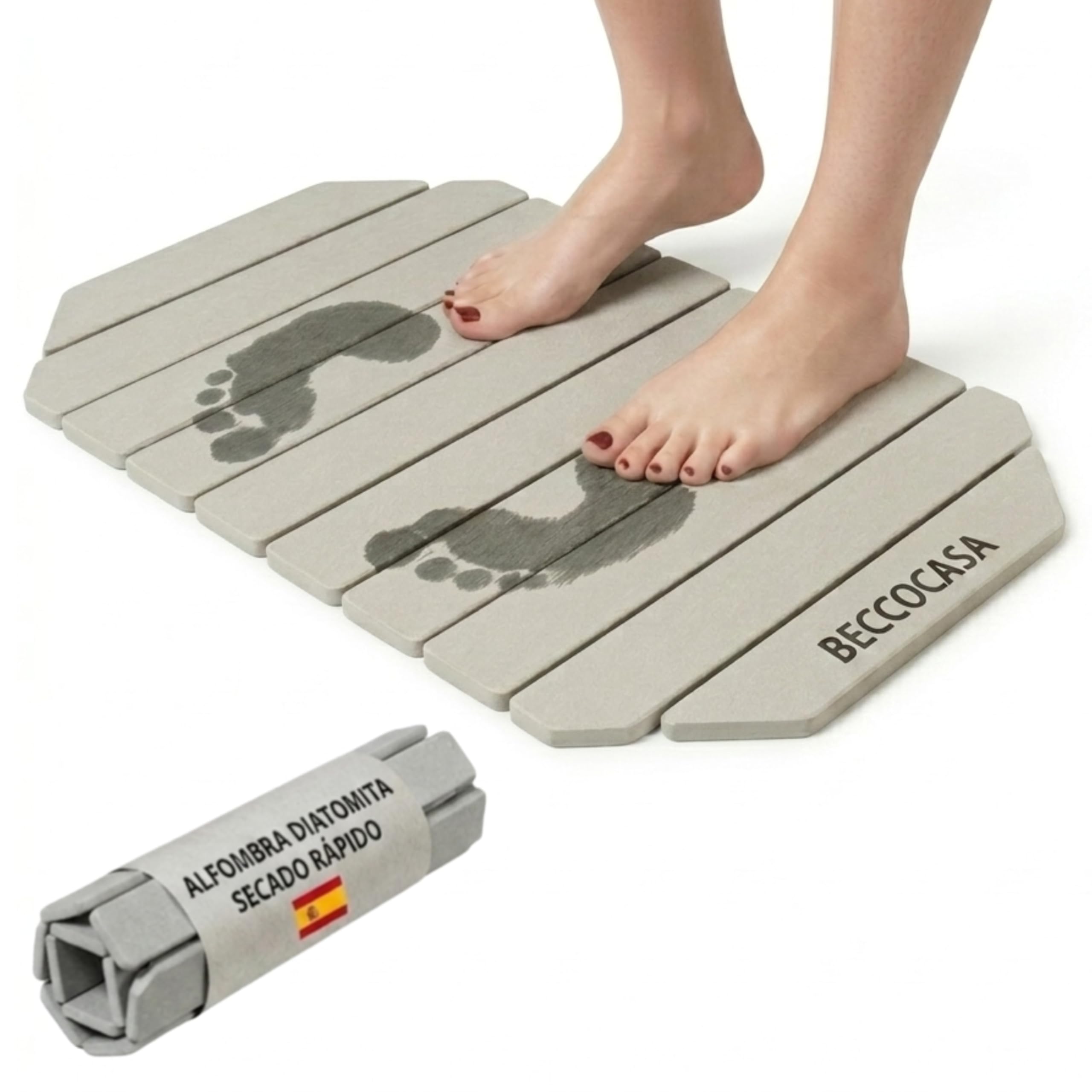 Alfombrilla baño piedra antideslizante que soluciona los suelos húmedos