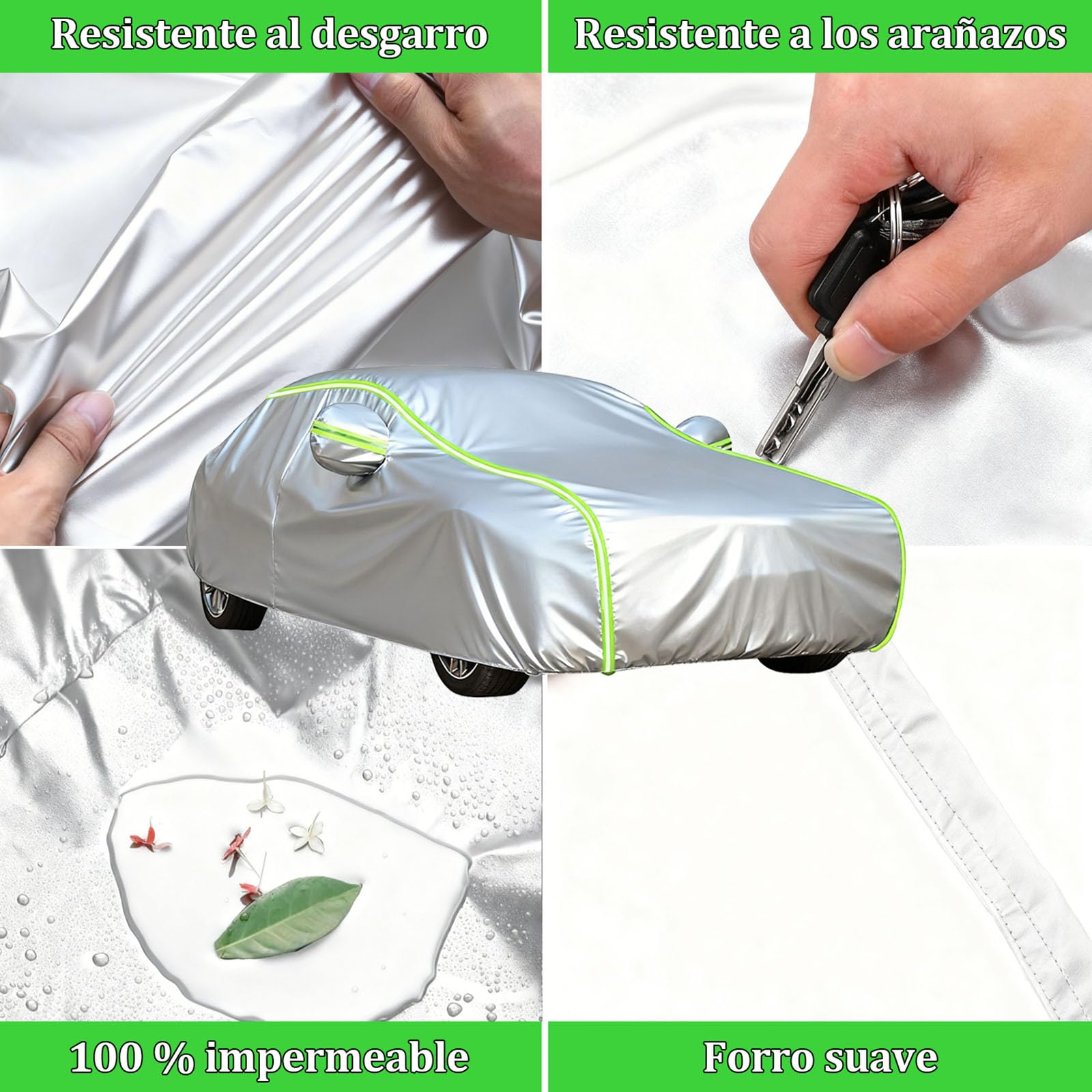 Funda Coche para BYD Dolphin (2023-2026) Forro Suave, Transpirable, Antiviento, Impermeable, Tejido Oxford, Anti-UV, 4 Estaciones
