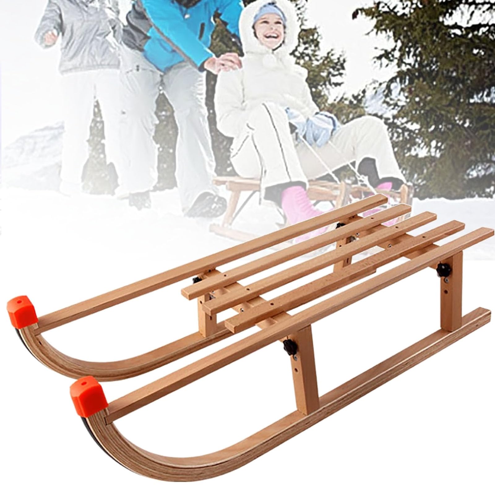 Amazon.co.jp: 取り外し可能な木製雪そり、220ポンドの耐荷重ボトム