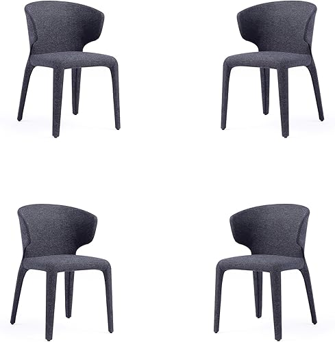 Miniatura 14 de Manhattan Comfort Conrad - Silla de comedor de tweed/metal de 17,3 pulgadas, color trigo (juego de 2) Trigo,Negro -,Crema,Gris,Saddle,NEGRO