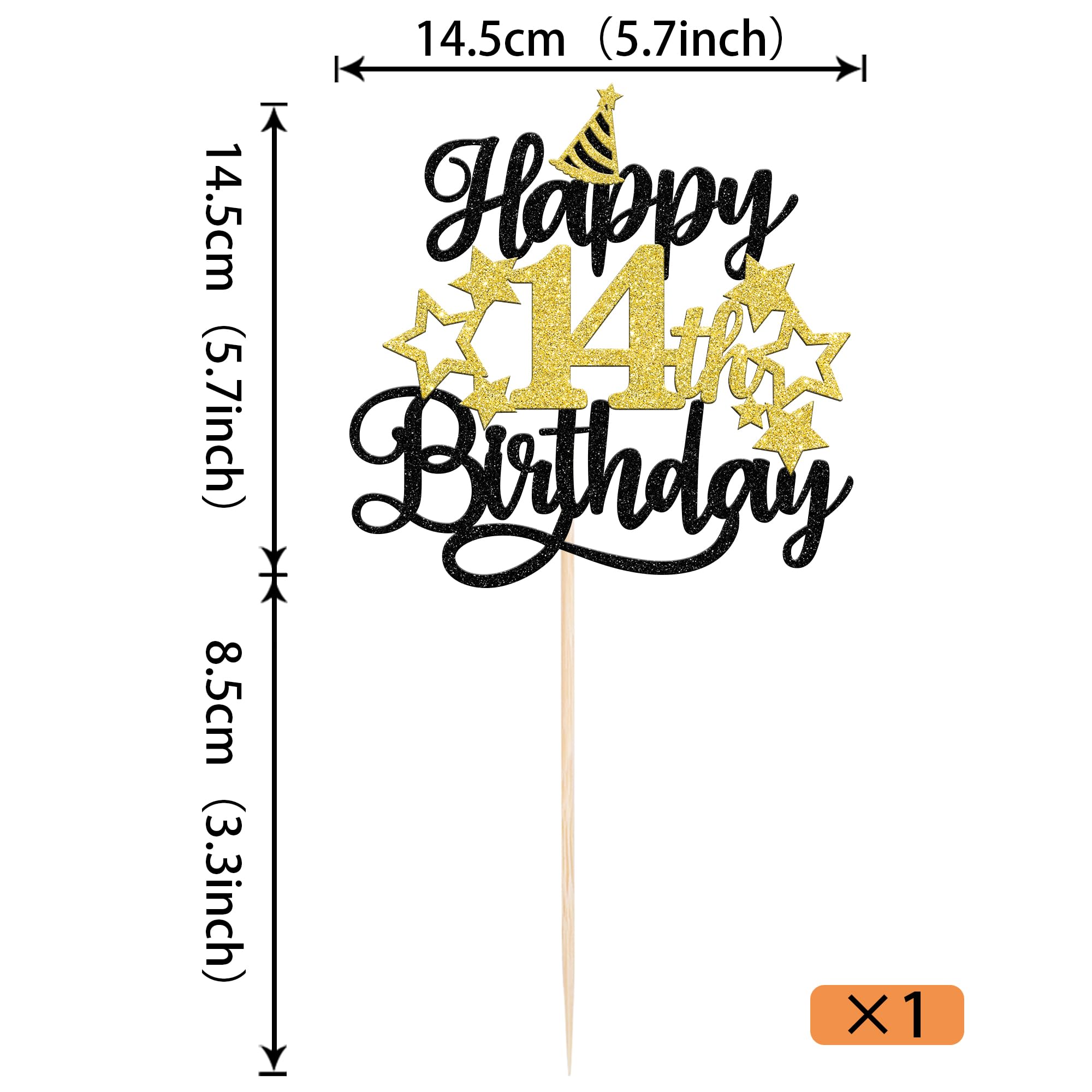 Catelves Tortendeko 14 Geburtstag Mädchen,10Stk Glitzer Kuchendeko Roségold | Kuchen Deko Geburtstag 14 Jahre Mädchen,Happy 14th Birthday Cake Topper,Torten Deko 14 Jahre,Teenager 14 Geburtstagdeko