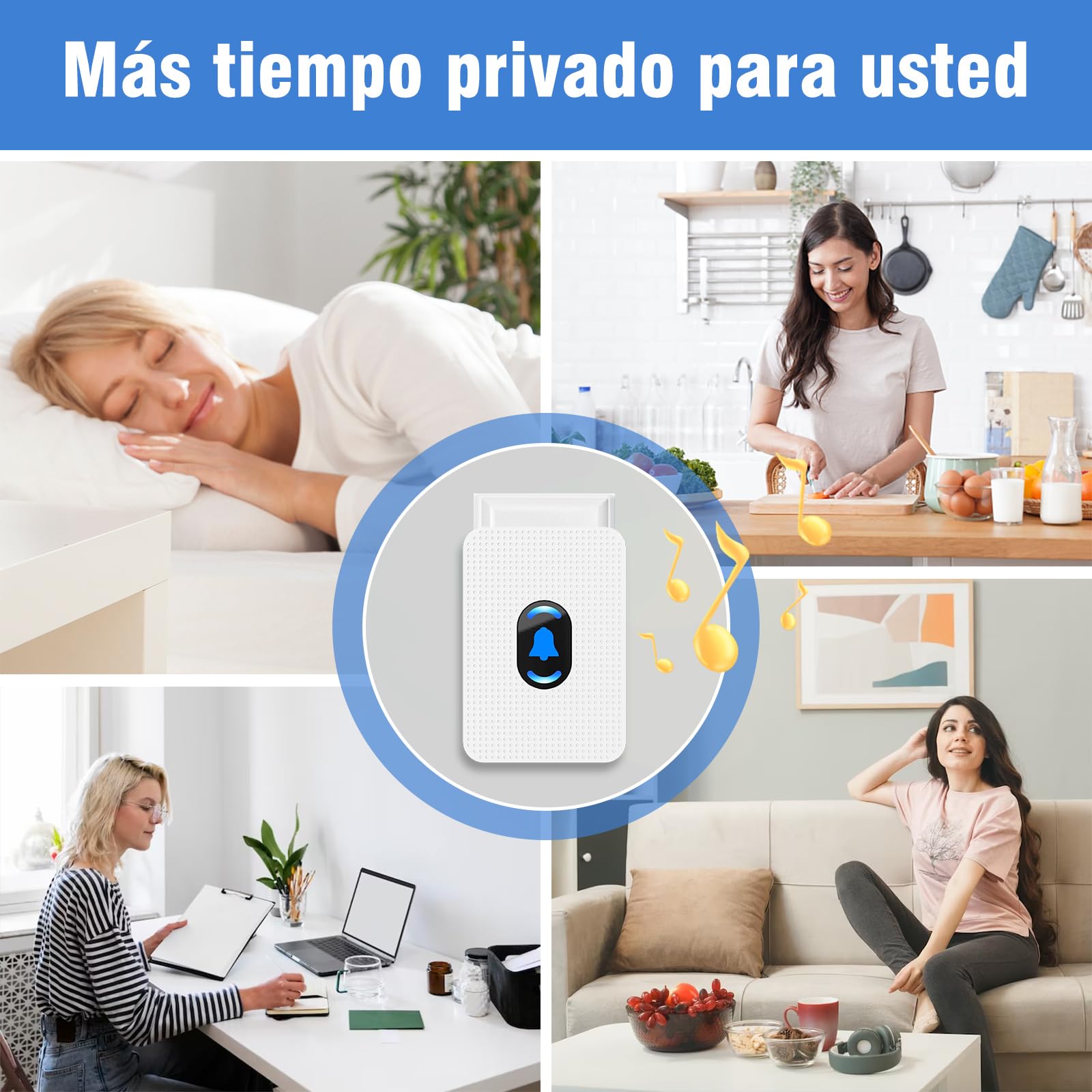 Daytech Avisador Personas Mayores,Transmisión inalámbrica 150M Botón de Emergencia para Ancianos,Pulsera Alarma Personas Mayores(2 Receptor + 2 Botón + 2 Pulsera)