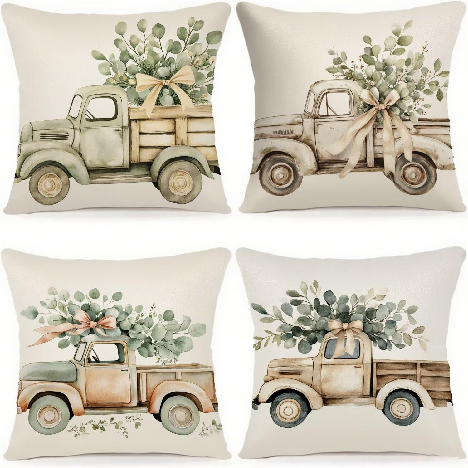Federa per cuscino da esterno, impermeabile, beige, 90 x 90 cm, in lino, decorativa, quadrata, con stampa su entrambi i lati, cuscino da giardino per soggiorno, decorazione per la casa, regalo da