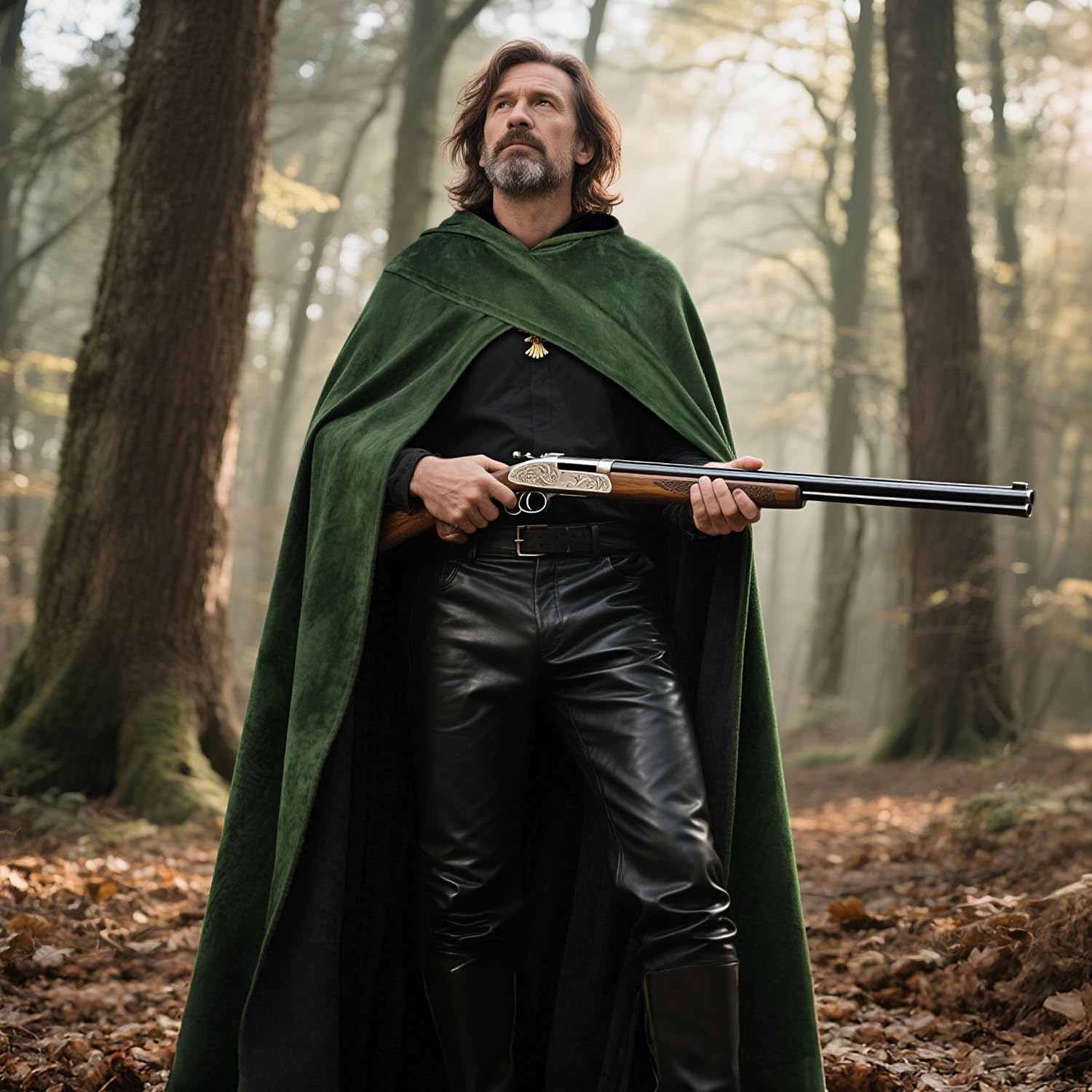 L'VOW Renaissance Cape with Hood Medieval Hooded Cape Halloween Sorcerer Hobbit Costume Cosplay - Image 3