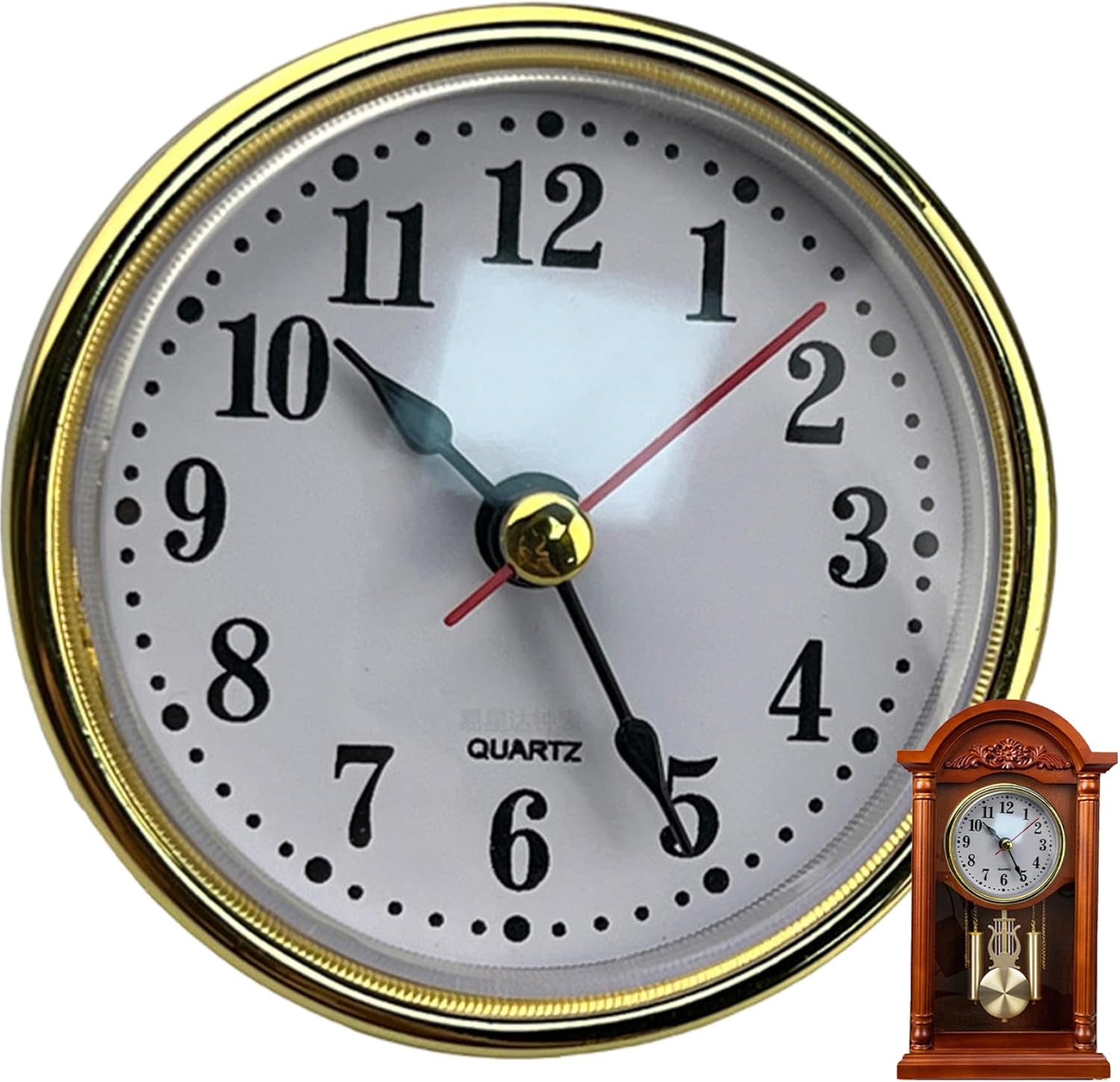 2.56 Inch (65mm) Quartz Clock Movement Replacement Watch Insert, Modern Silent Round Table Mechanism for Living Room, DIY Home Office