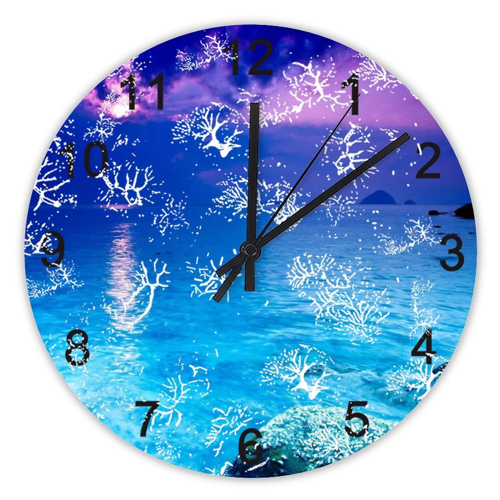 Horloge murale silencieuse bleue de 40 cm pour salon et bureau