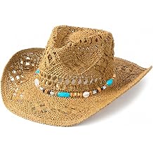 Western Straw Cowboy Hat Beach Cowgirl Hats for Adults