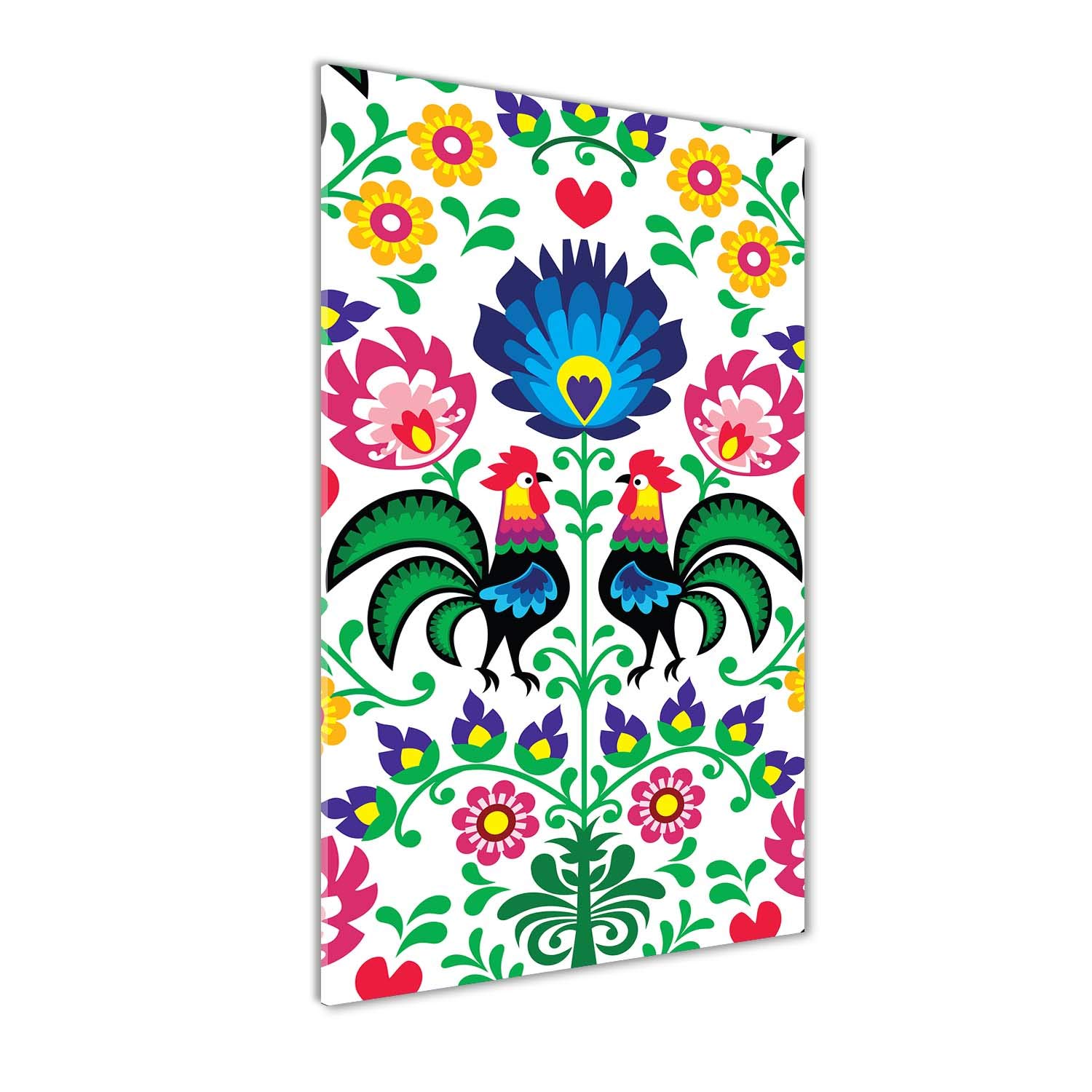 Image décorative sur verre pour salon design fleurs multicolores