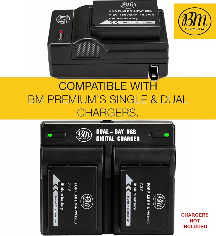 Amazon.com : BM 2 NP-W126S Batteries for Fuji FinePix X Half, X-E5