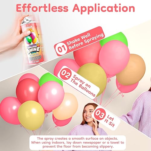 Miniatura 3 de Aerosol de brillo de globo perfumado de melocotón, 15 onzas líquidas, más de 168 horas, ultra duradero, fórmula impermeable y brillo instantáneo,