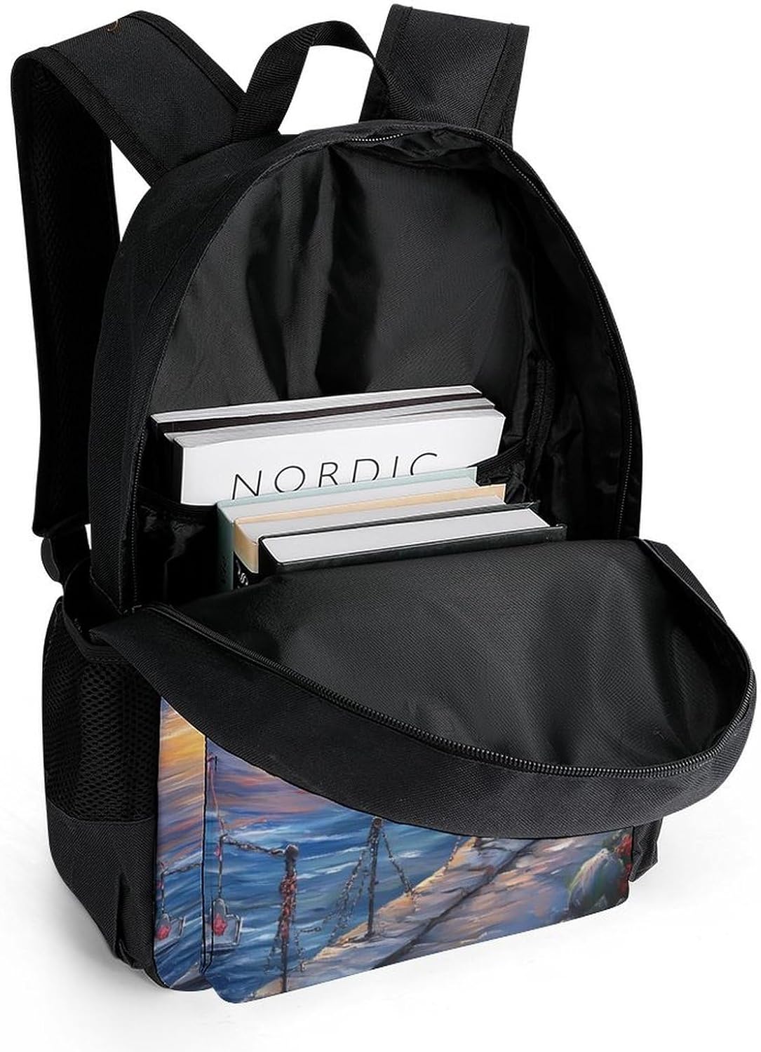 The Mediterranean Harbour Laptop Backpack for Men Women Fashion Computer Bag Business Travel Daypack