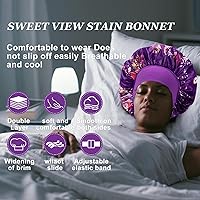 Vista 6 de 4 gorros de seda para dormir, gorro de satén para mujeres negras, hombres y mujeres para cabello rizado, gorro de ducha elástico con estampado