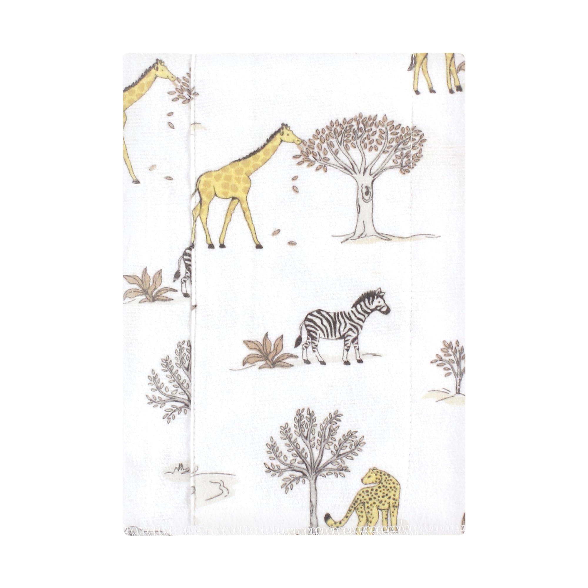 Hudson Baby Unisex Baby Cotton Flannel Burp Cloths 7-Pack, Neutral Safari World, One Size