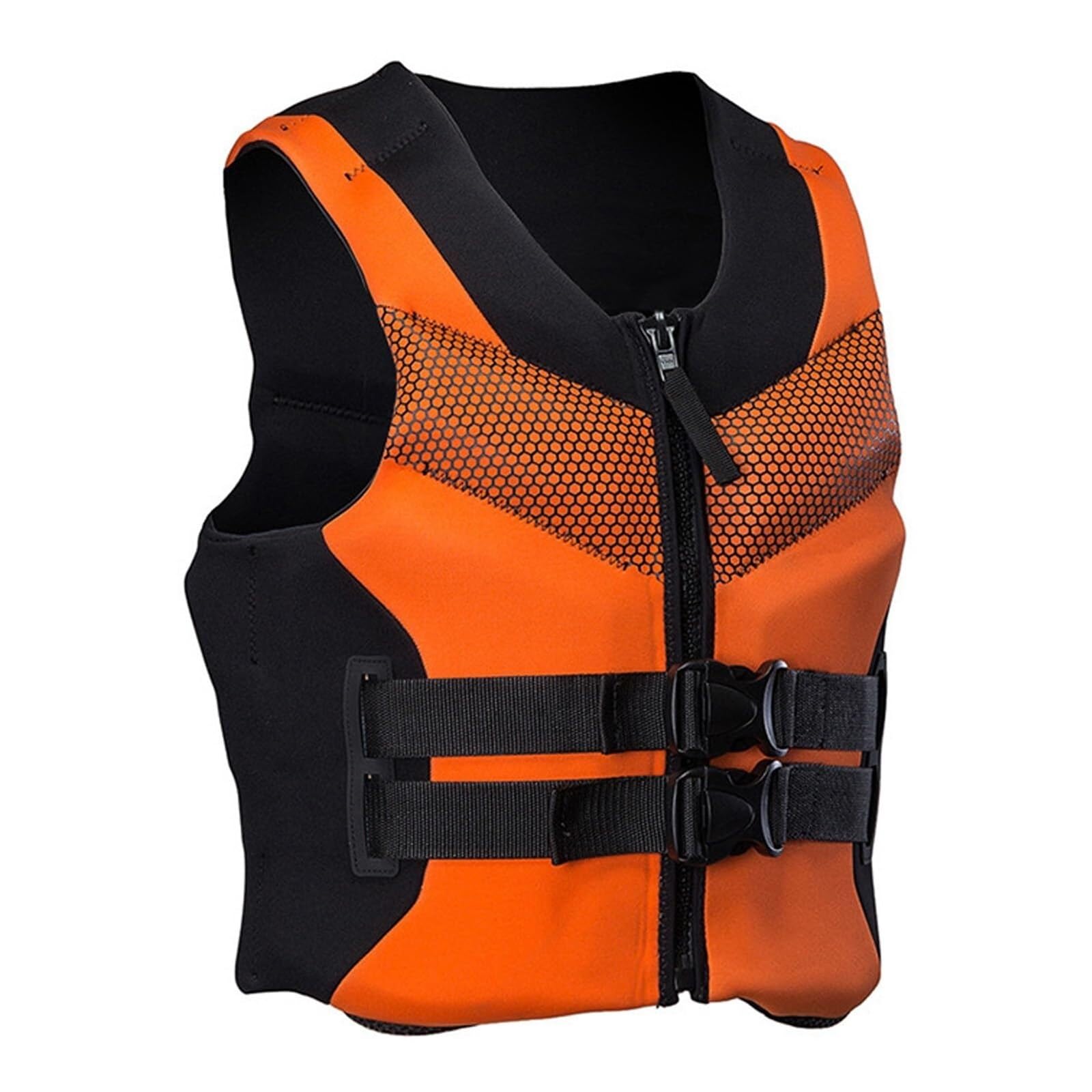 Adult Surf Vest with Zipper and Buckle, Adjustable Neoprene Surf Vest for Kayaking, Rafting, Sailing, and Water Sports Recreation(Orange,XXXXXL)
