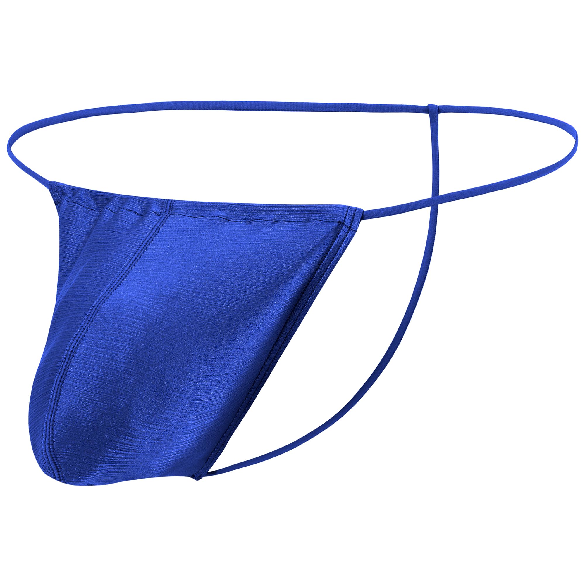Men's Sexy T Back Underwears Adjustable Pouch Thongs Silky Low Rise Micro G String Bikini