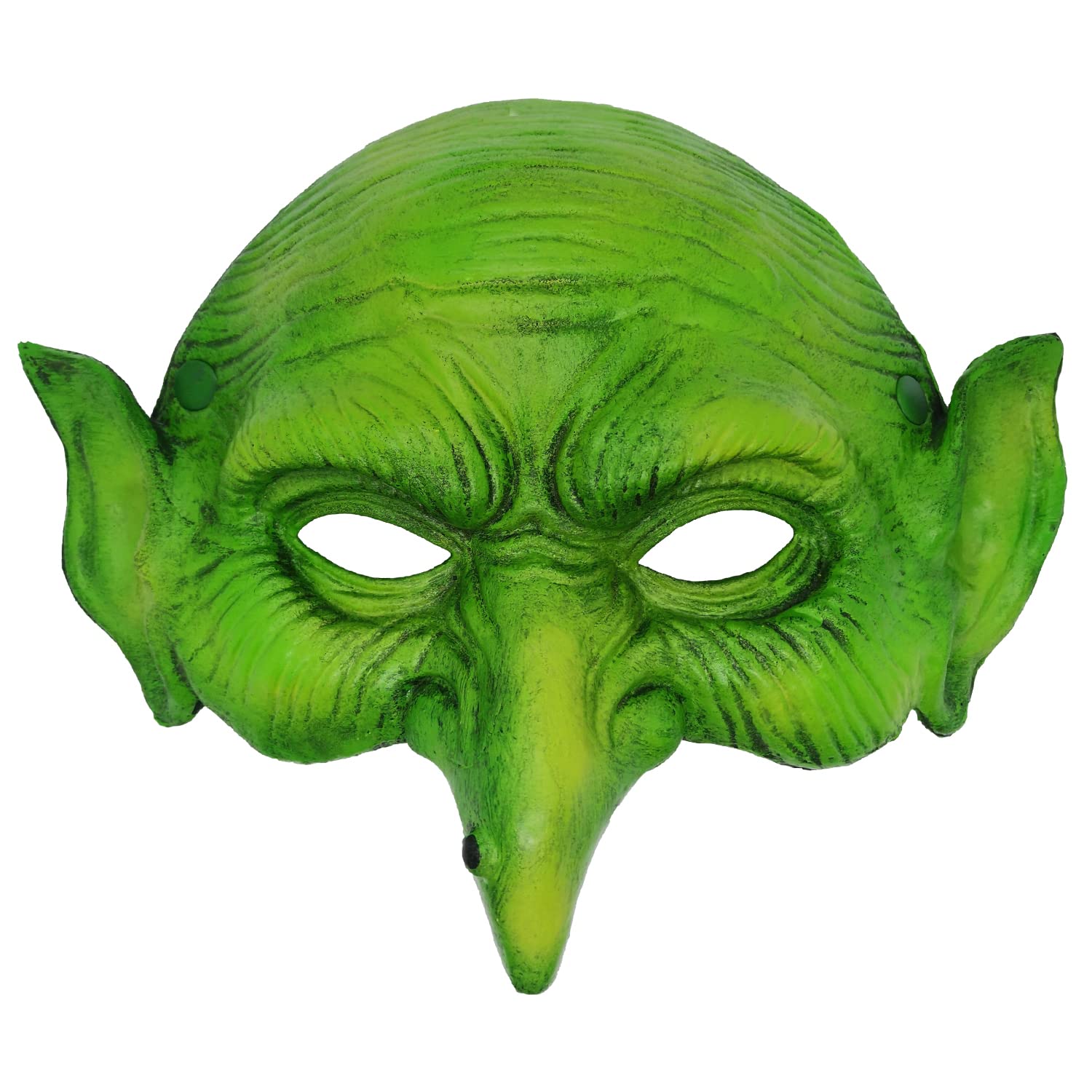 Mzztino Witch Mask Halloween Goblin Masks Scary Green Half Face Sorceress Mask for Cosplay Costume