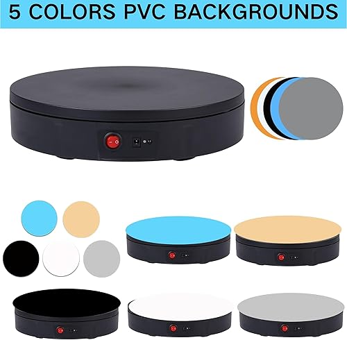 Miniatura 5 de JAYEGT Soporte de exhibición giratorio motorizado, tocadiscos eléctricos giratorios de 360 grados para exhibición de productos de fotografía,