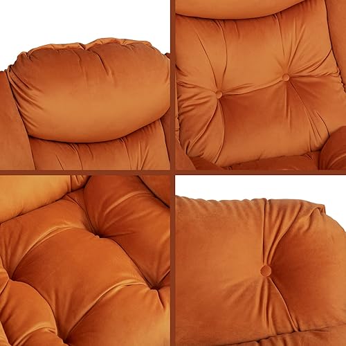 Miniatura 32 de HollyHOME - Silla perezosa grande de tela para sala de estar, silla de lectura, acogedora silla de descanso con reposabrazos, sofá de ocio, color