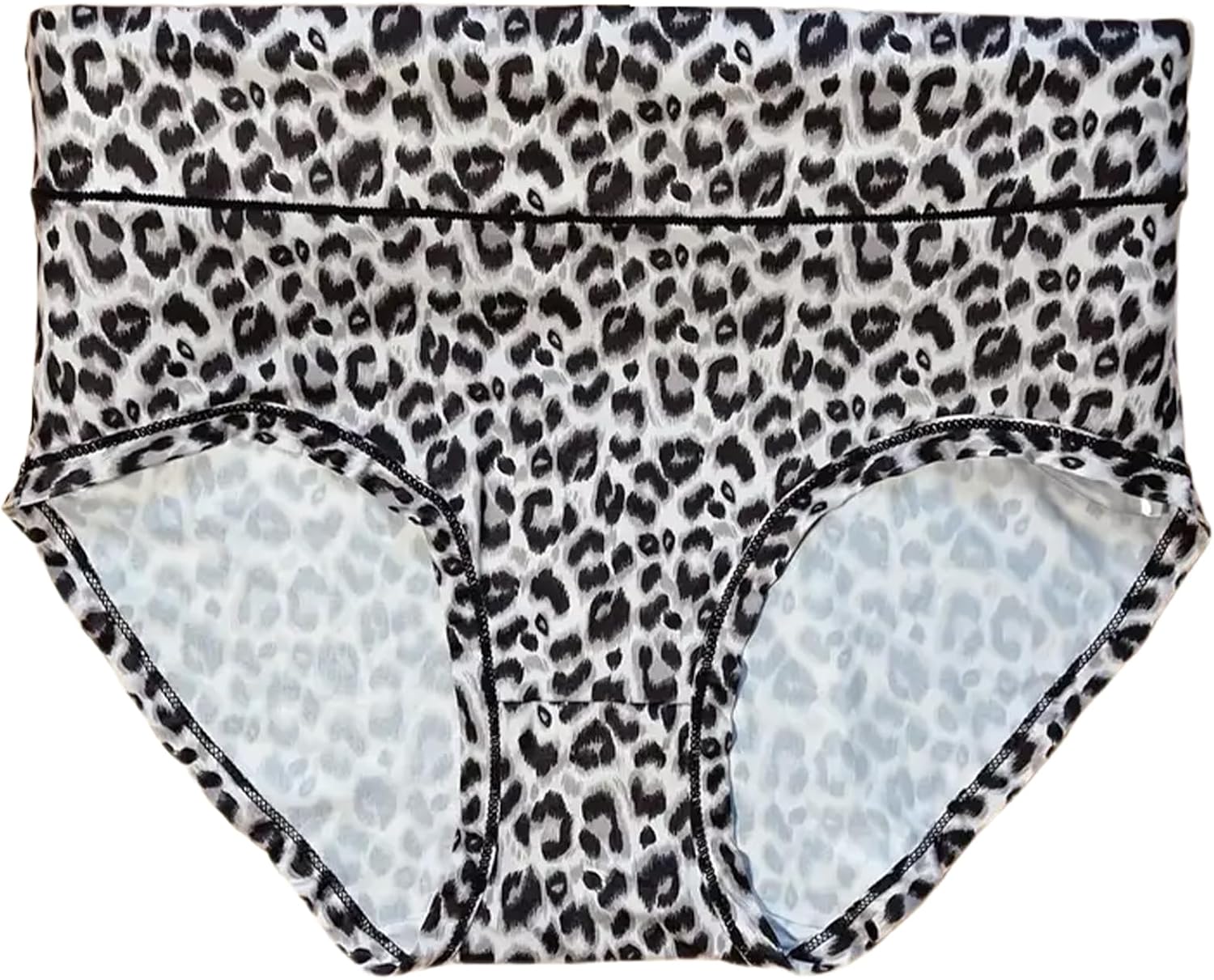Womens Plus Size Leopard Print Underwear XL-5XL Ladies Panties High Waist Animal Cheetah Print Briefs for Women