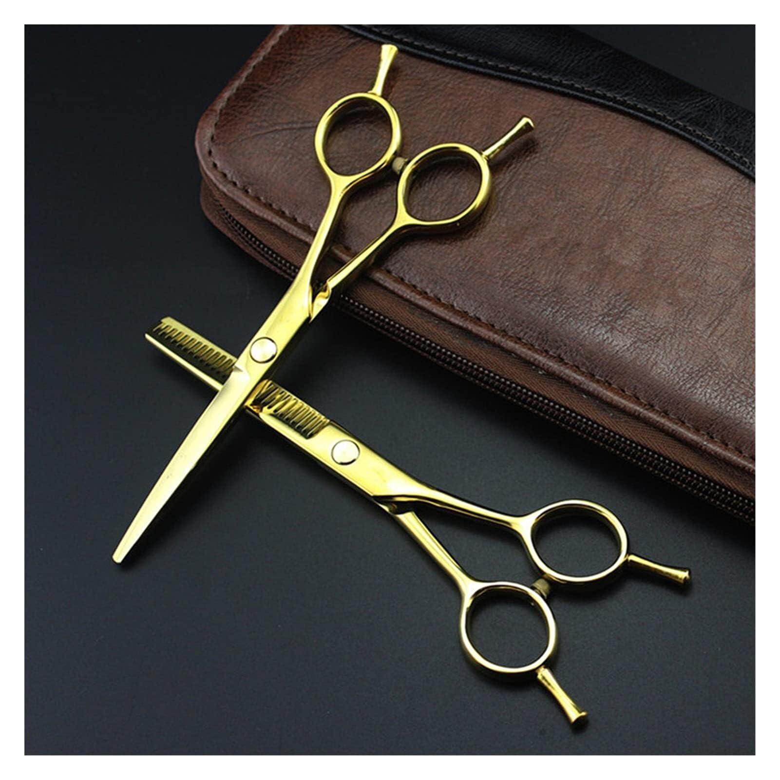 Tijeras de peluquería de 5,5 Pulgadas - Tijeras Profesionales para peluquería y Cuidado de Mascotas Design Den Double Tail (para entresacar B)