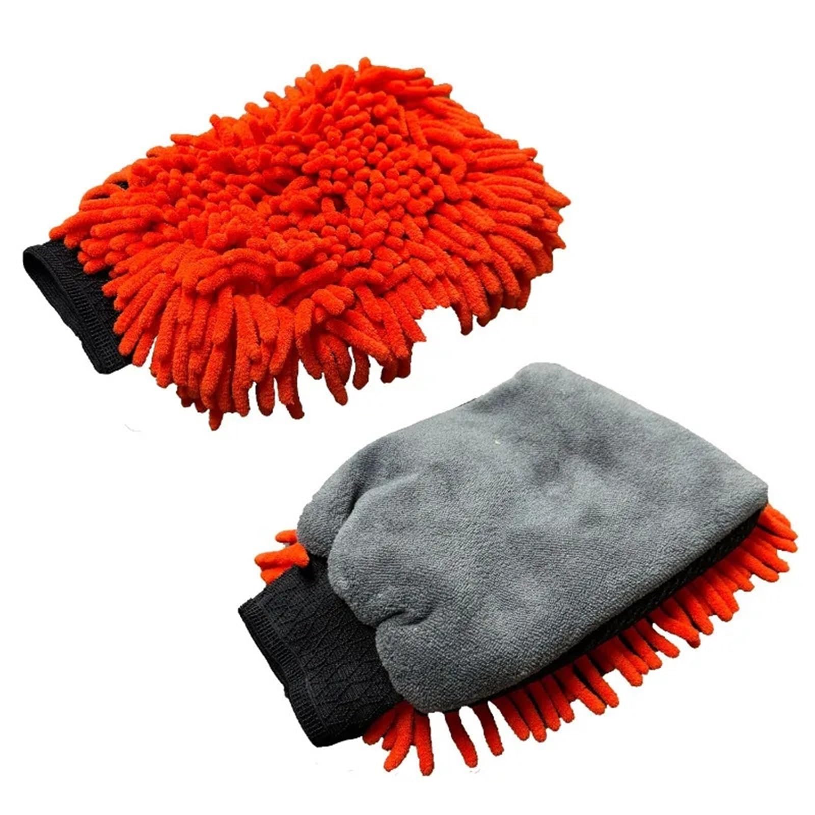 WWYYZAYC Waterproof Car Wash Microfiber Chenille Gloves Thick Cleaning Mitt Wax Detailing Brush Auto Care Double-faced Glove(Red 1Pcs)