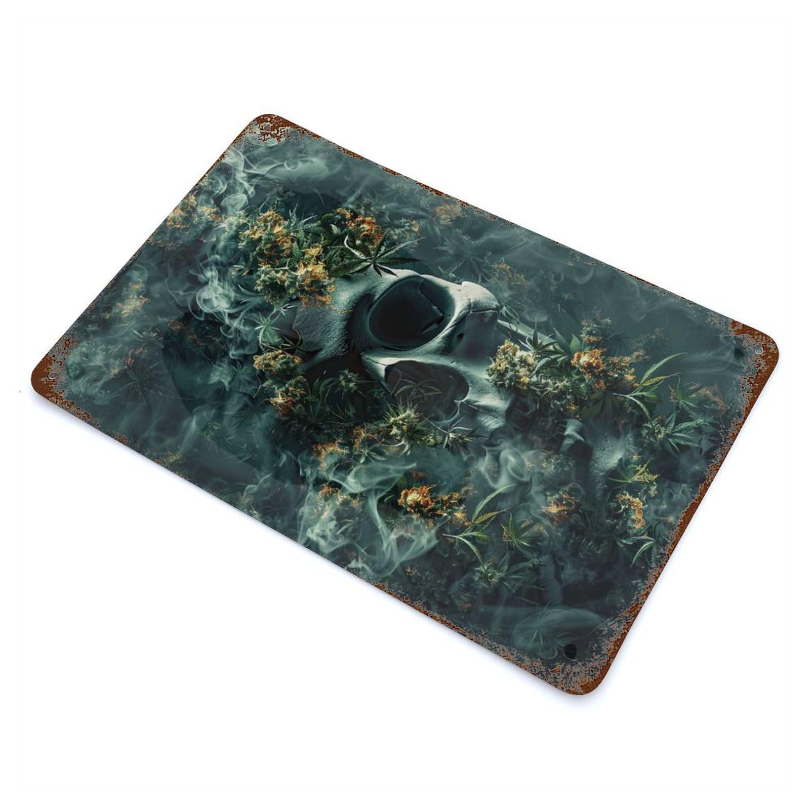 Weed V 11.8"x7.9" Rustic Tin Plaque, Novelty Wall Decor for Living Room, Hallway And Home Decor